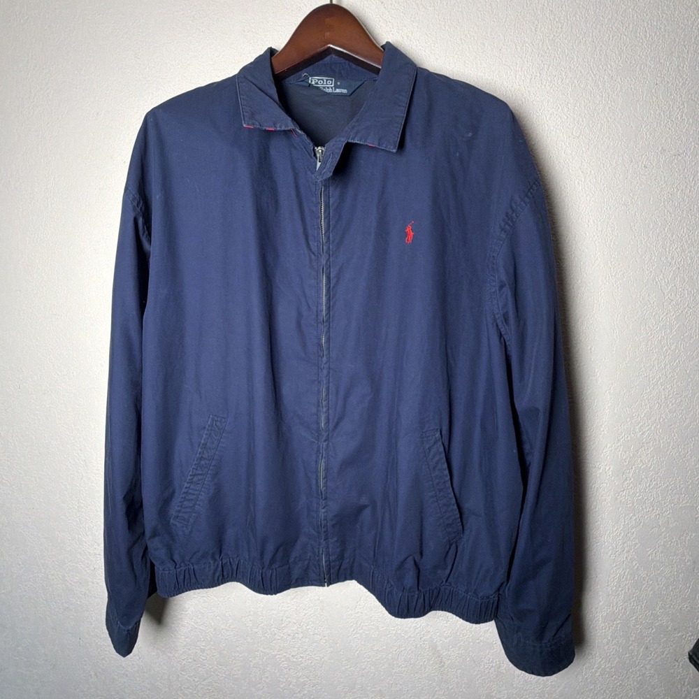 Polo Ralph Lauren Vintage Harington Jacket Blue Navy XL